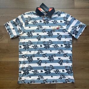 Puma Blue and White Floral Polo Shirt